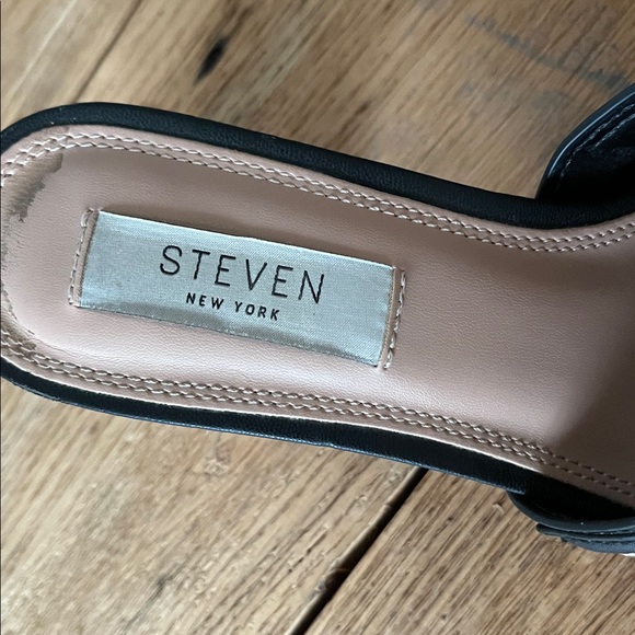 Steven Black Leather Mules - Picture 2 of 5